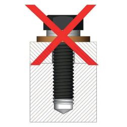 Keine Sicherungsfunktion in Kombination mit frei rotierenden Unterlegscheiben